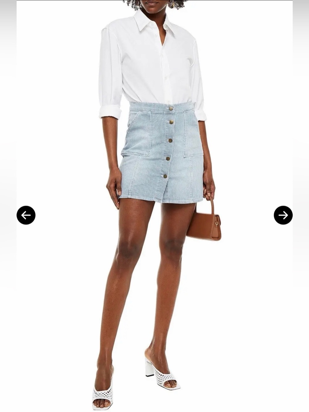 ba&sh Rita Striped Denim Mini Skirt